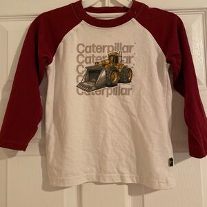 Caterpillar Kids' Red and White Long Sleeve Shirt